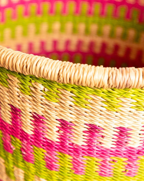 Nathez Hand - woven Laundry basket with Lid - Nathez out of Africa