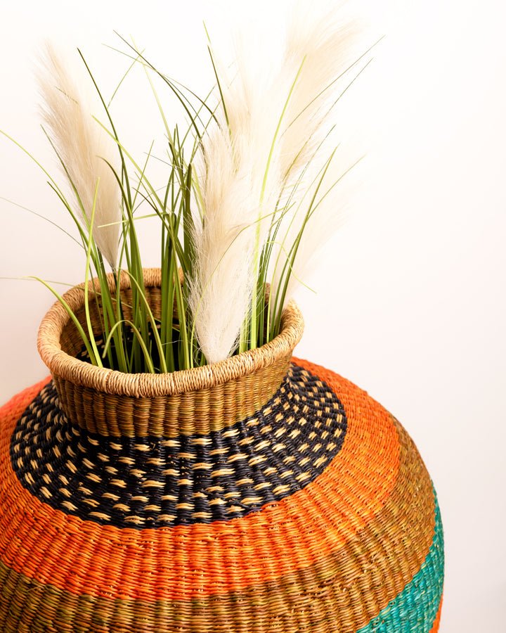 Nathez hand-woven African planter basket — eco-friendly sustainable home decor