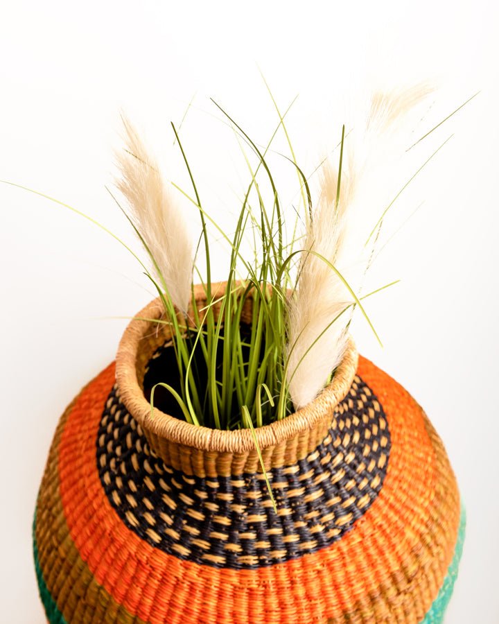Nathez hand-woven African planter basket — eco-friendly sustainable home decor