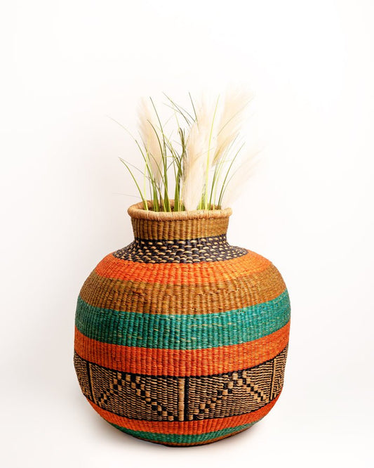 Nathez hand-woven African planter basket — eco-friendly sustainable home decor