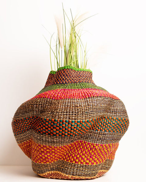 Nathez Hand - Woven Wavy Planter - Nathez out of Africa