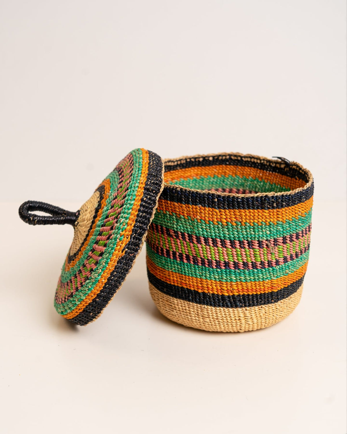 Afua small hand-woven Bolga basket — ethical Ghanaian storage and home decor artisan basket