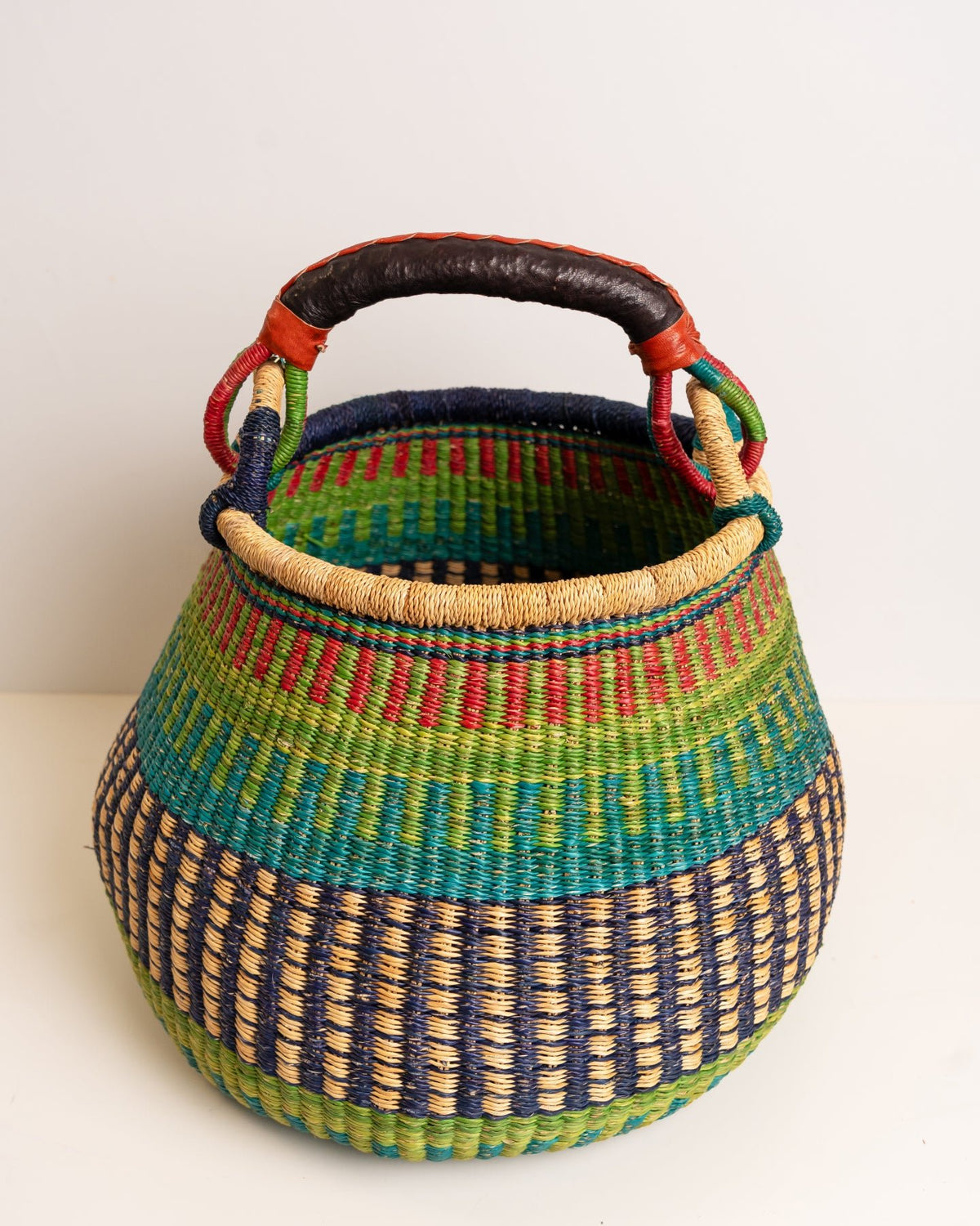 Ahoufe hand-woven Bolga pot basket — unique African artisan basket, ethically made Ghana