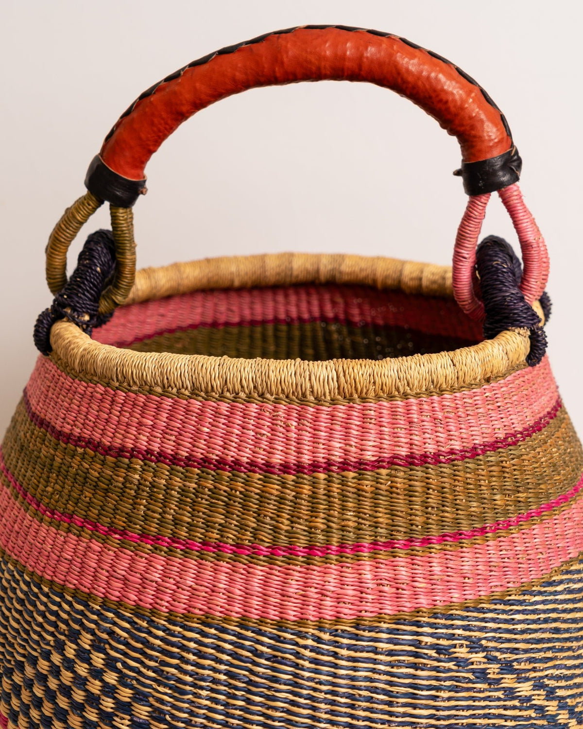 Ahoufe hand-woven Bolga pot basket — unique African artisan basket, ethically made Ghana
