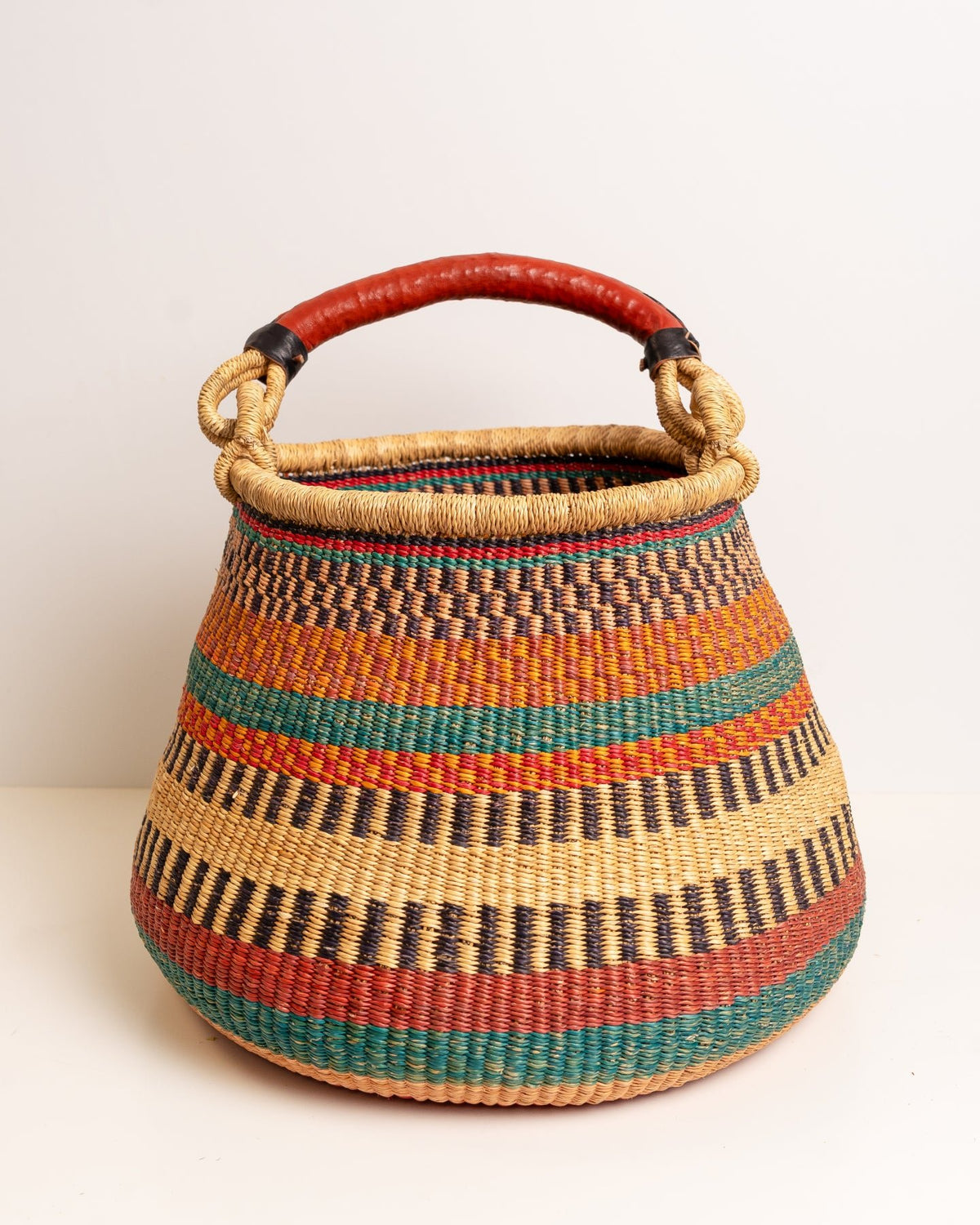 Ahoufe hand-woven Bolga pot basket — unique African artisan basket, ethically made Ghana