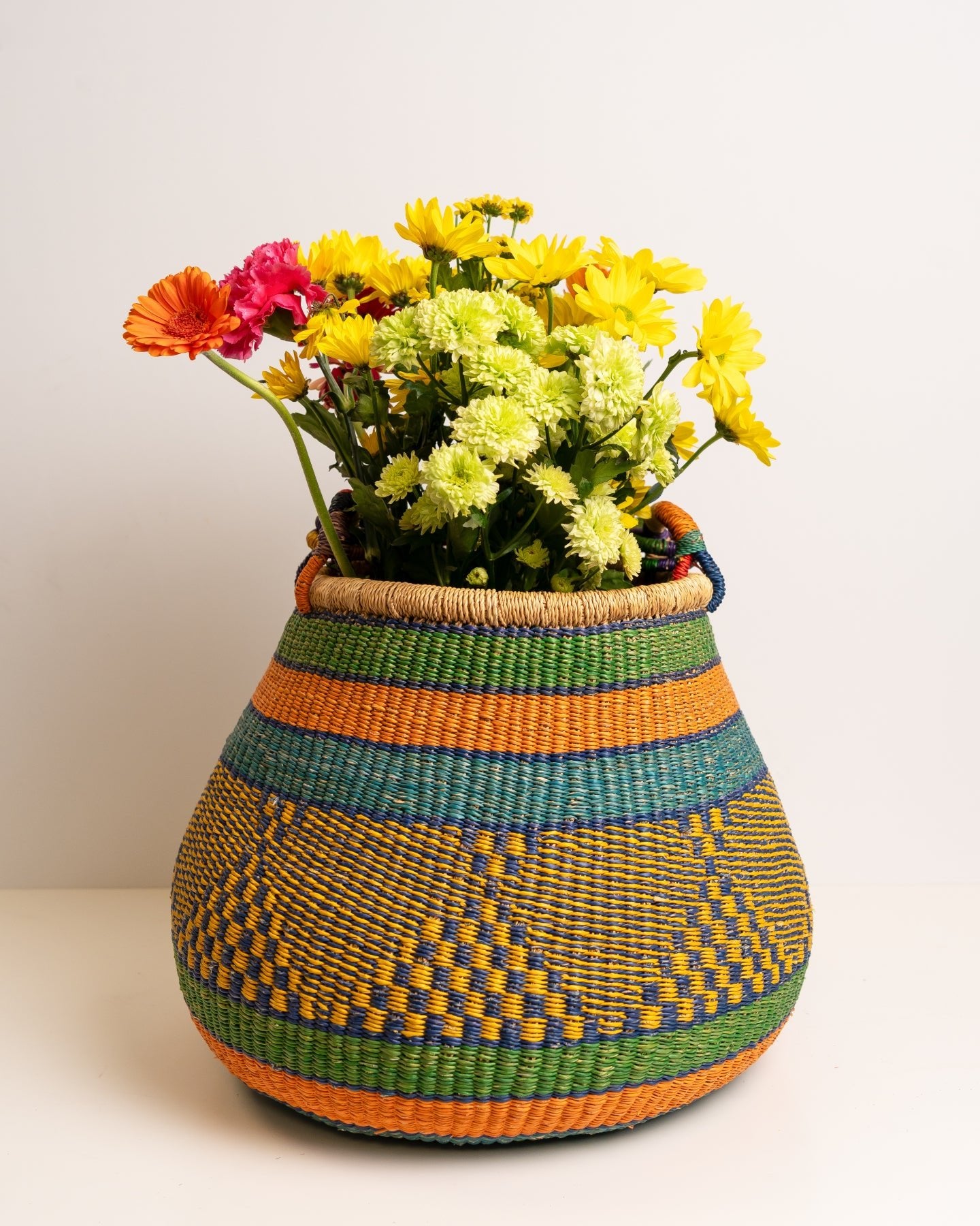 Ahoufe hand-woven Bolga pot basket — unique African artisan basket, ethically made Ghana