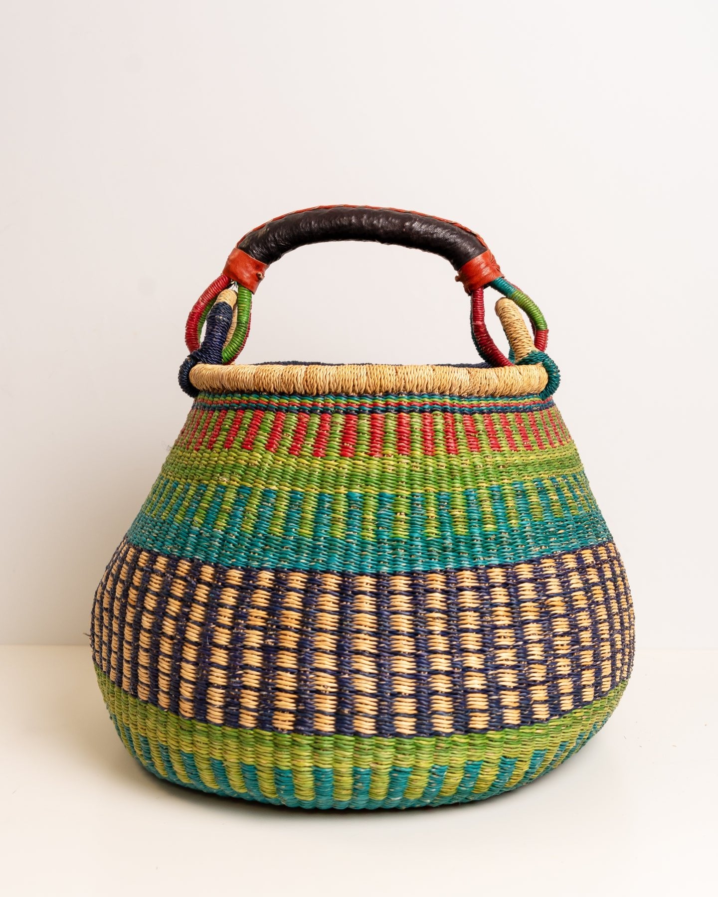 Ahoufe hand-woven Bolga pot basket — unique African artisan basket, ethically made Ghana