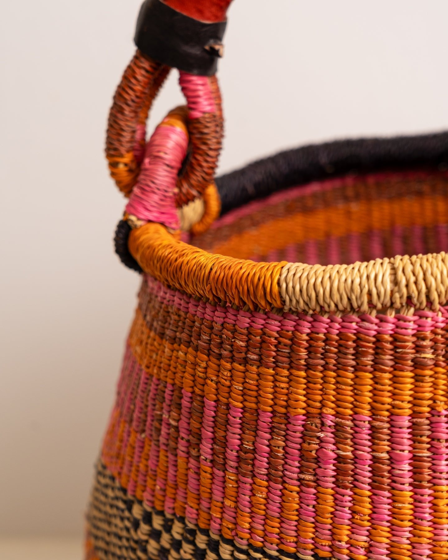 Ahoufe hand-woven Bolga pot basket — unique African artisan basket, ethically made Ghana