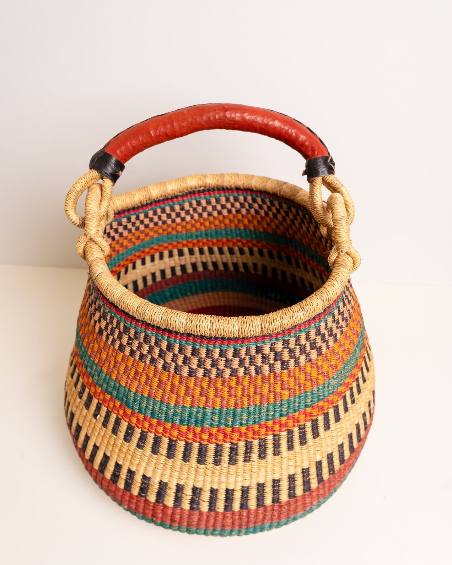 Ahoufe hand-woven Bolga pot basket — unique African artisan basket, ethically made Ghana