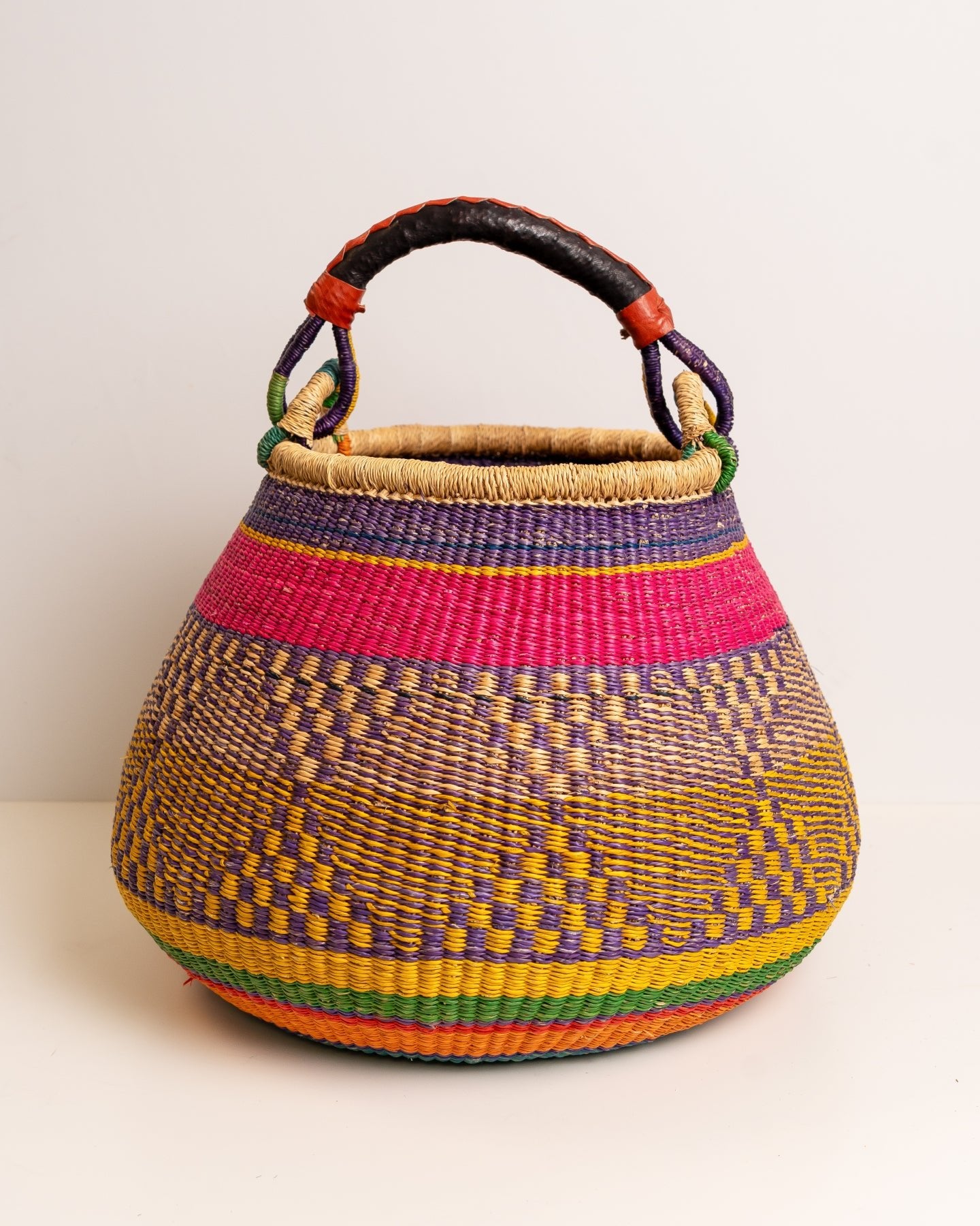 Ahoufe hand-woven Bolga pot basket — unique African artisan basket, ethically made Ghana