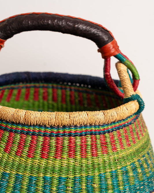 Ahoufe hand-woven Bolga pot basket — unique African artisan basket, ethically made Ghana