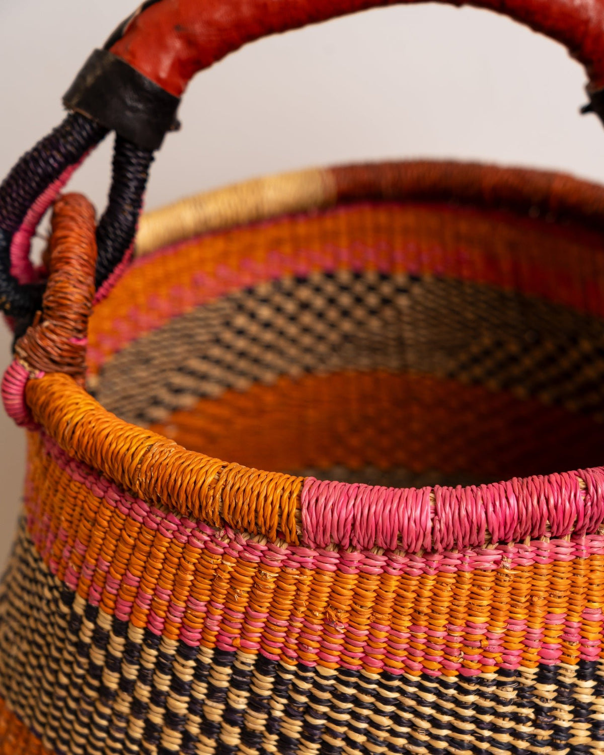 Ahoufe hand-woven Bolga pot basket — unique African artisan basket, ethically made Ghana