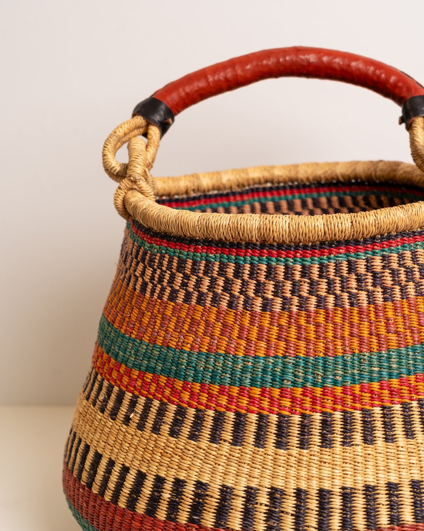 Ahoufe hand-woven Bolga pot basket — unique African artisan basket, ethically made Ghana