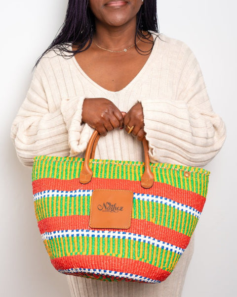 Neema Bag – Handcrafted Tote with Strap | Recycled Plastic & Leather - Nathez out of Africa
