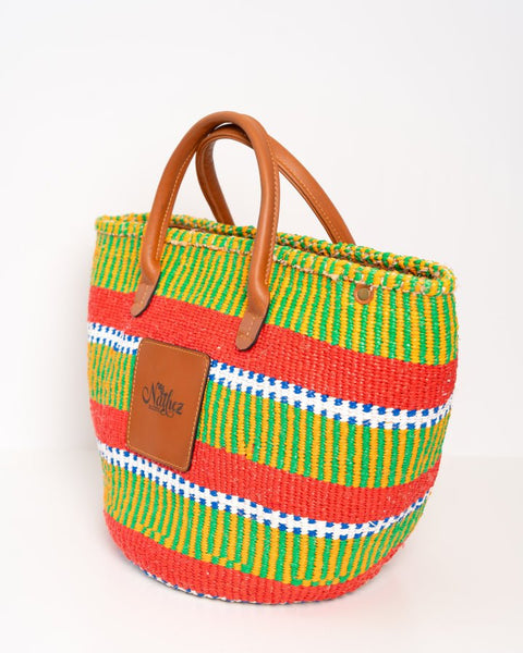 Neema Bag – Handcrafted Tote with Strap | Recycled Plastic & Leather - Nathez out of Africa
