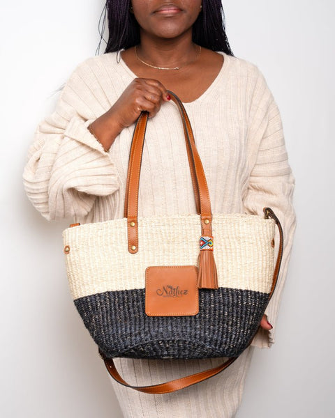 Neema Bag – Handwoven Sisal & Kenyan Leather Shoulder Bag - Nathez out of Africa