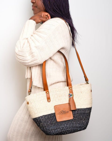 Neema Bag – Handwoven Sisal & Kenyan Leather Shoulder Bag - Nathez out of Africa