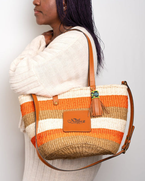 Neema Bag – Handwoven Sisal & Kenyan Leather Shoulder Bag - Nathez out of Africa