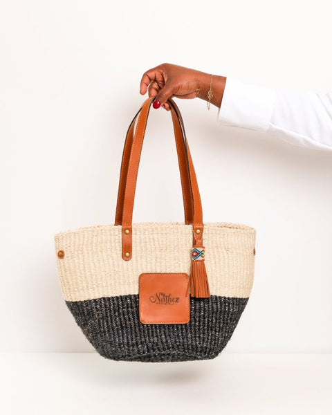 Neema Bag – Handwoven Sisal & Kenyan Leather Shoulder Bag - Nathez out of Africa