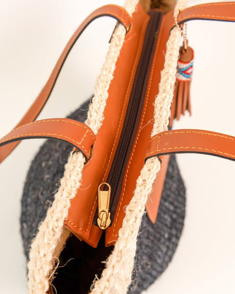 Neema Bag – Handwoven Sisal & Kenyan Leather Shoulder Bag - Nathez out of Africa