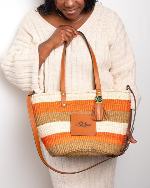 Neema Bag – Handwoven Sisal & Kenyan Leather Shoulder Bag - Nathez out of Africa
