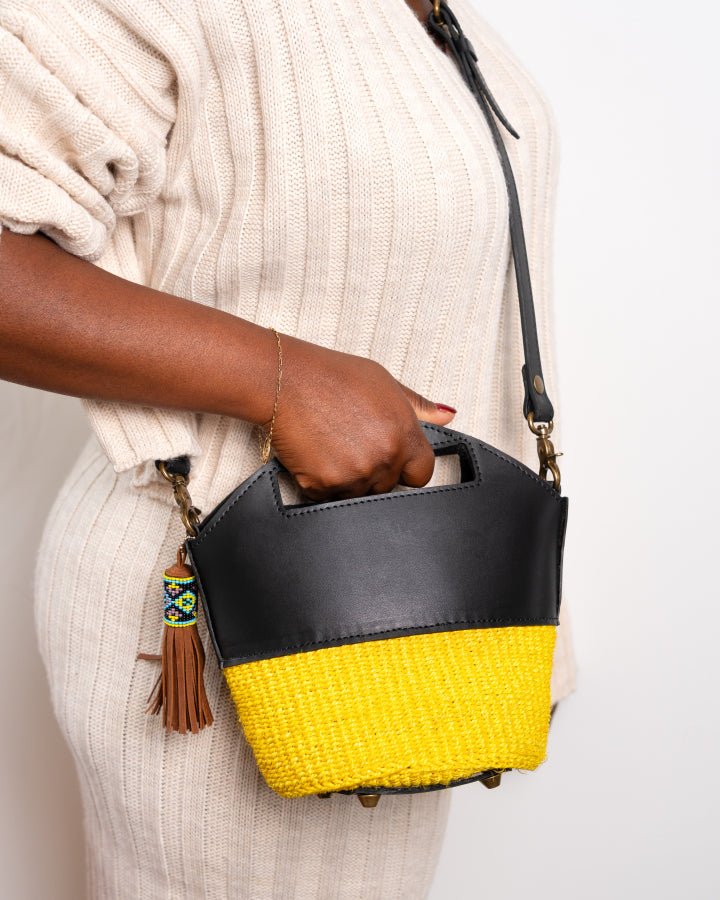 Neema mini bag — bold sustainable African soul handcrafted tote with woven detail