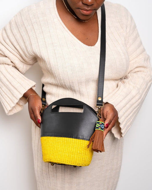 Neema mini bag — bold sustainable African soul handcrafted tote with woven detail