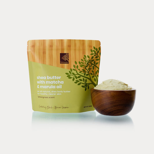 Nokware shea butter with matcha and marula oil — natural African skincare for all skin types