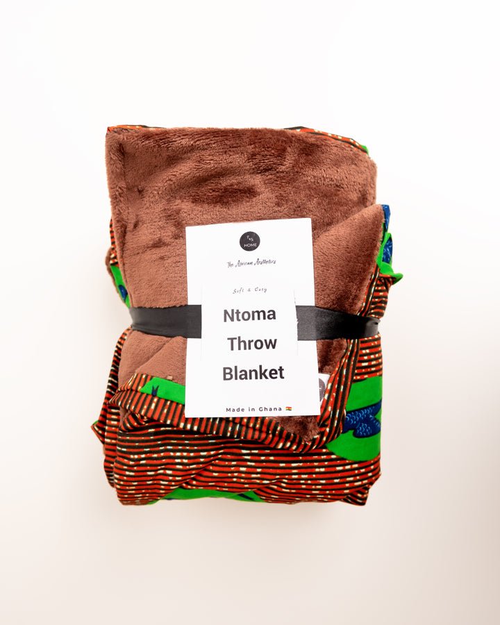 Ntoma African cloth throw blanket — vibrant African print textile for home decor