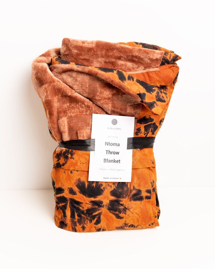 Ntoma African cloth throw blanket — vibrant African print textile for home decor