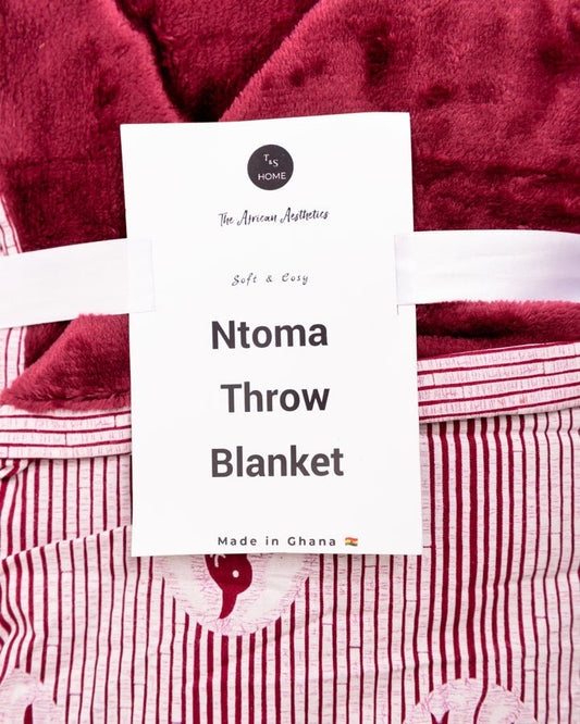 Ntoma African cloth throw blanket — vibrant African print textile for home decor