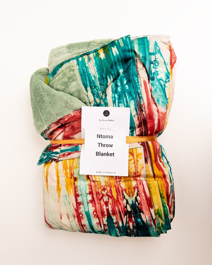 Ntoma African cloth throw blanket — vibrant African print textile for home decor