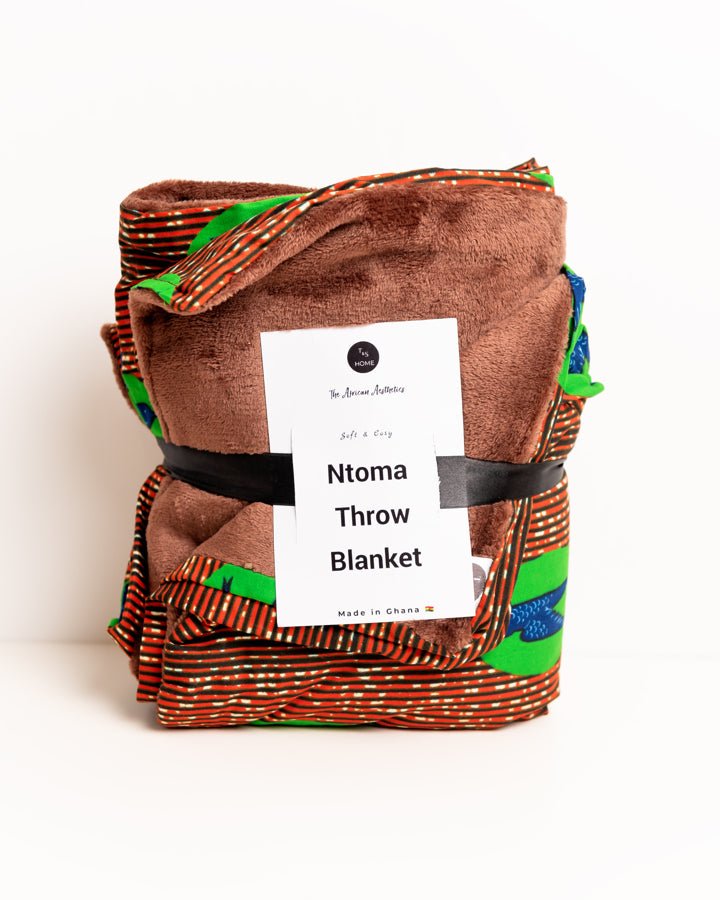 Ntoma African cloth throw blanket — vibrant African print textile for home decor