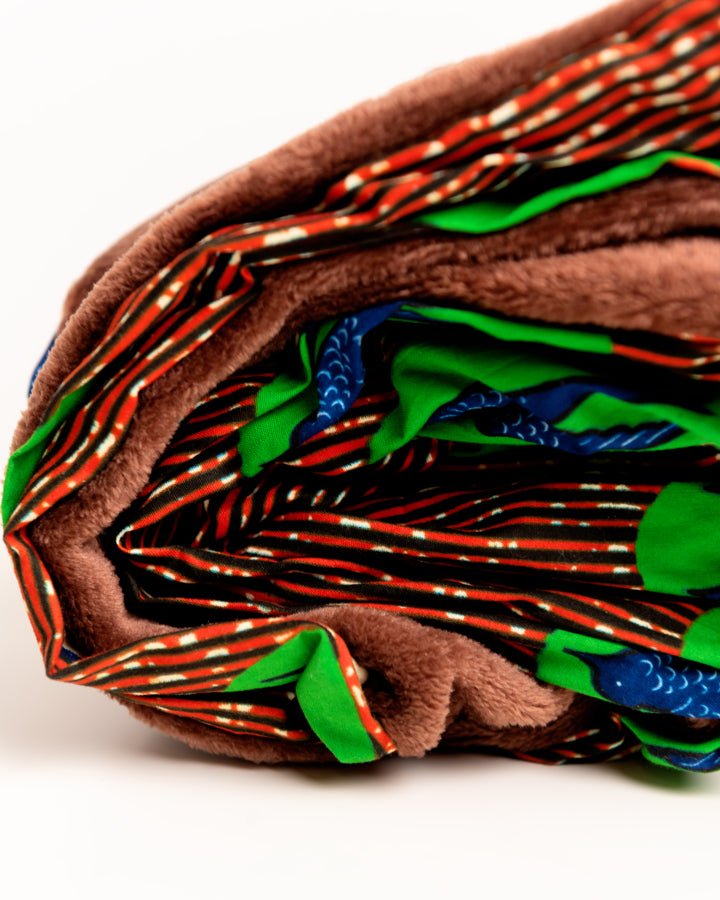 Ntoma African cloth throw blanket — vibrant African print textile for home decor