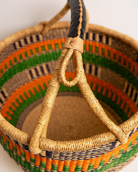 Obaa Sima (Woman of Substance) Handwoven African Basket – Ethical, Vibrant, Artisan - Made 0011 - Nathez out of Africa