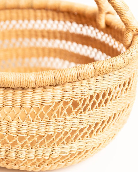 Obaa Sima(Perfect Woman)Hand - Woven Round Basket 005 - Nathez out of Africa