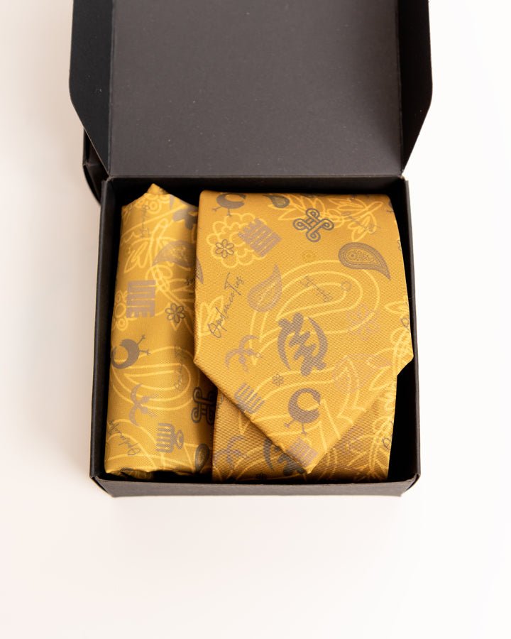 Opulence African print tie and handkerchief signature collection — luxury African fashion