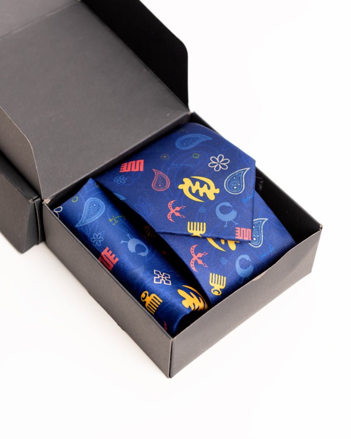 Opulence African print tie and handkerchief signature collection — luxury African fashion