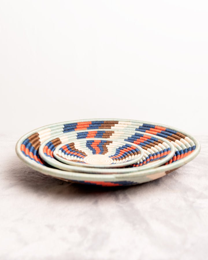Rwanda hand-woven African basket set of 3 — fair trade artisan home decor from Rwanda