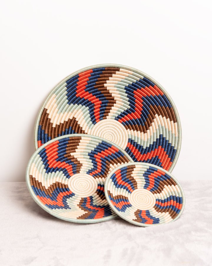 Rwanda hand-woven African basket set of 3 — fair trade artisan home decor from Rwanda