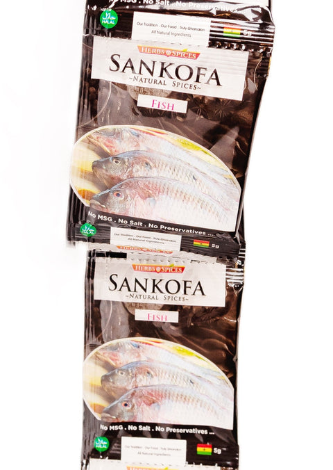 Sankofa Fish Seasoning 5g (Strip of 12 Sachets 5g each) HALAL - Nathez out of Africa