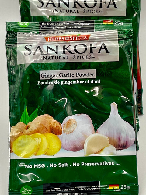 Sankofa Garlic & Ginger Seasoning (Strip of 10 Sachets 25g each) - Nathez out of Africa