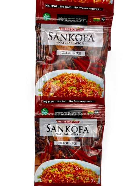 Sankofa Jollof Seasoning 25g (Strip of 10 Sachets 25g each) HALAL - Nathez out of Africa