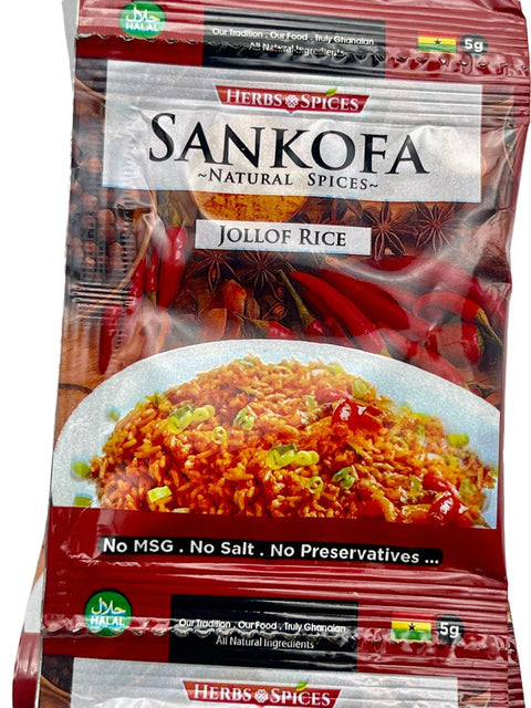 Sankofa Jollof Seasoning 25g (Strip of 10 Sachets 25g each) HALAL - Nathez out of Africa