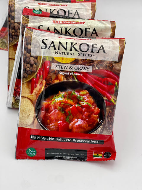 Sankofa Stew & Gravy Seasoning 25g (Strip of 10 Sachets 25g each) - Nathez out of Africa