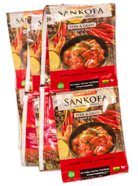 Sankofa Stew Seasoning 5g (Strip of 12 Sachets 5g each)HALAL - Nathez out of Africa