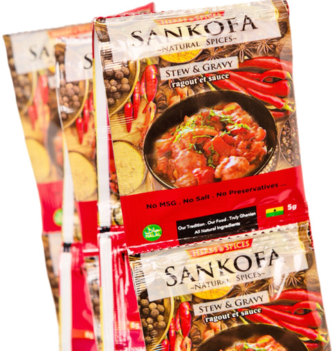 Sankofa Stew Seasoning 5g (Strip of 12 Sachets 5g each)HALAL - Nathez out of Africa