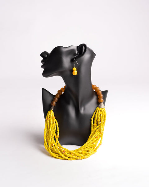 Teiko Bead Necklace & Earrings (476) - Nathez out of Africa