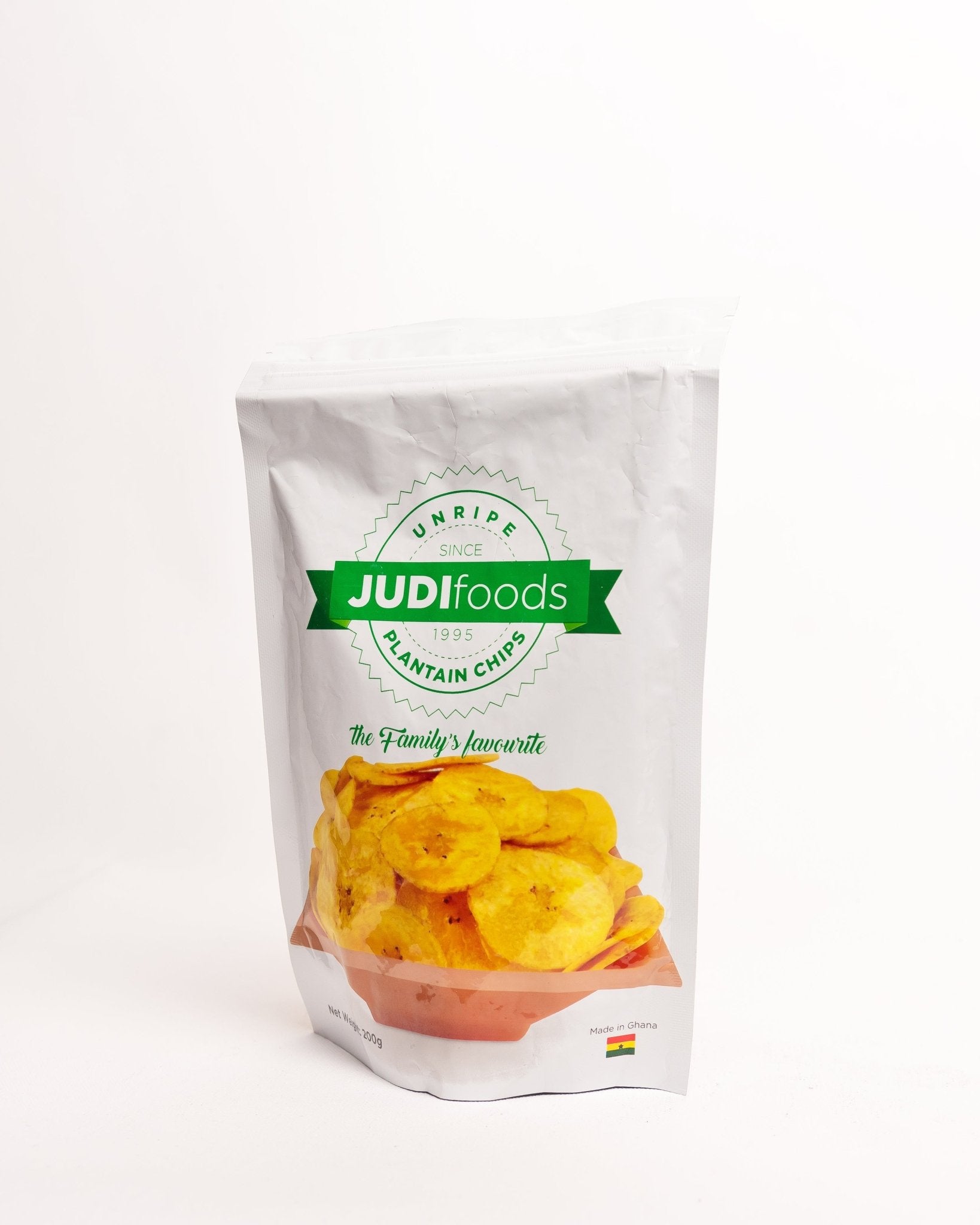 Unripe plantain chips from Ghana — authentic African snack, naturally dried and crunchy