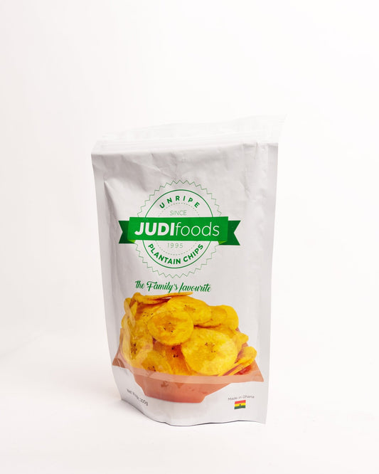 Unripe plantain chips from Ghana — authentic African snack, naturally dried and crunchy